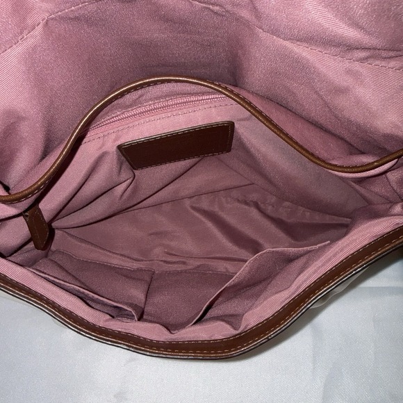 COACH Y2K White Brown Leather Pleated Soho Shoulder Handbag Buckle F15204 - Picture 10 of 16